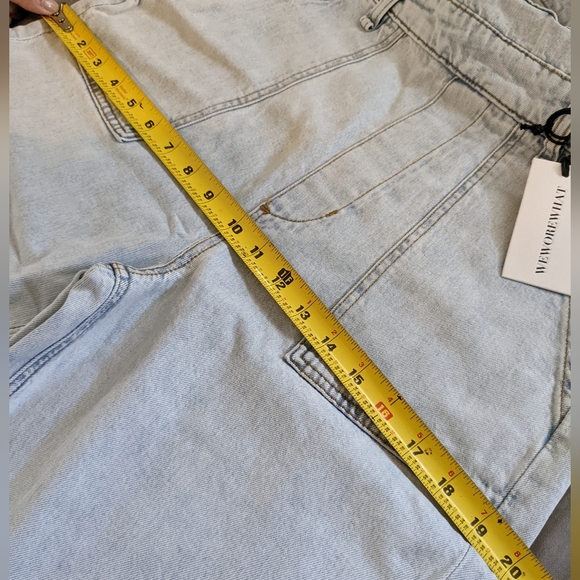 WeWoreWhat Slit Overalls Jumpsuit Jean Demim - Picture 6 of 9